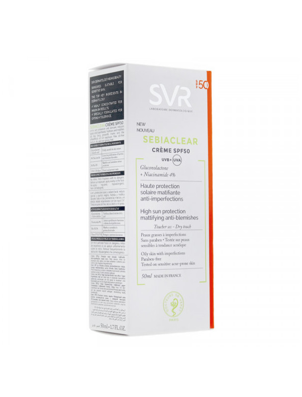 SVR Sebiaclear Crème solaire matifiante anti imperfections SPF50+